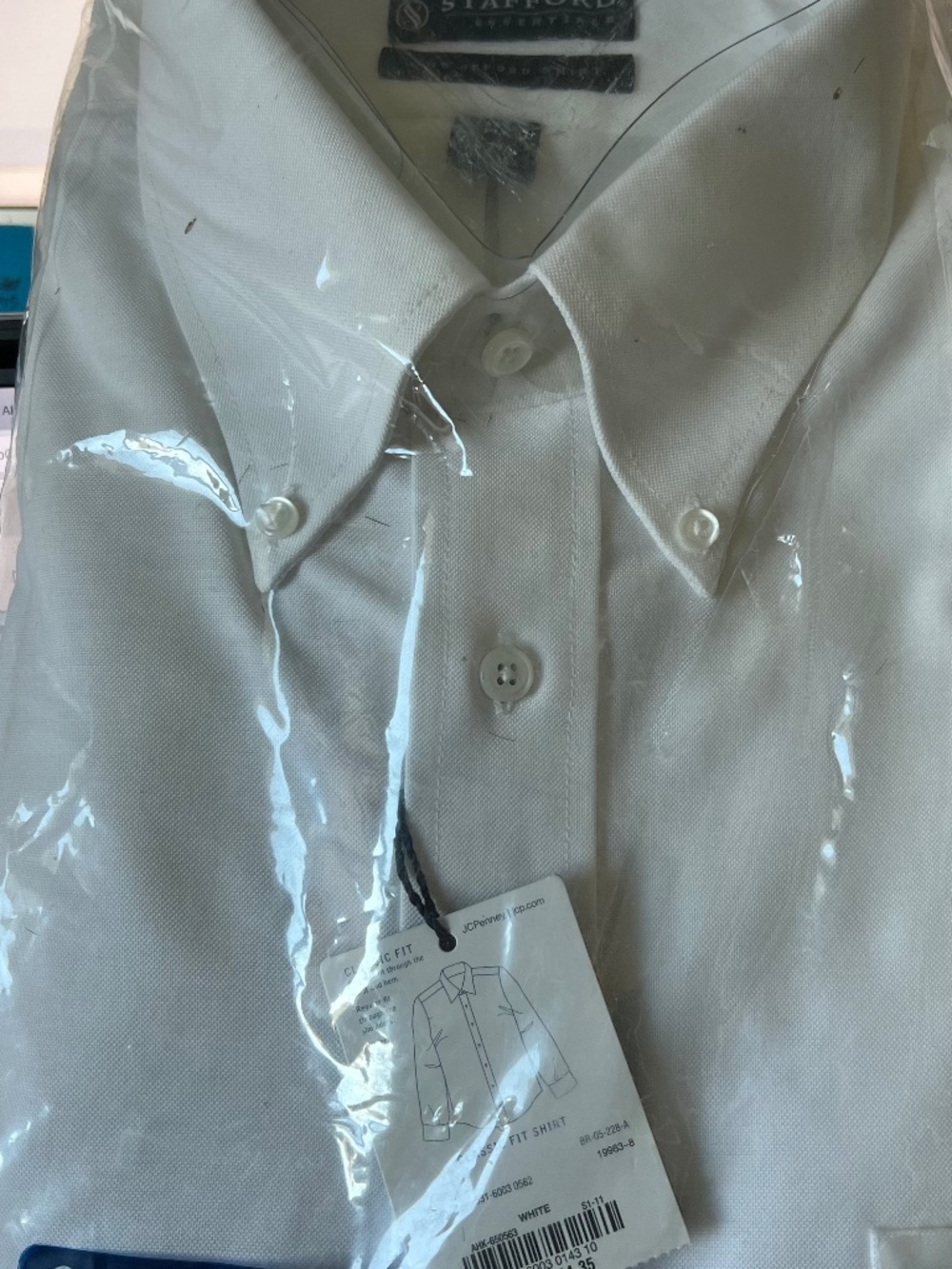 Stanford long sleeve white dress shirt size 17 1/2 nwt